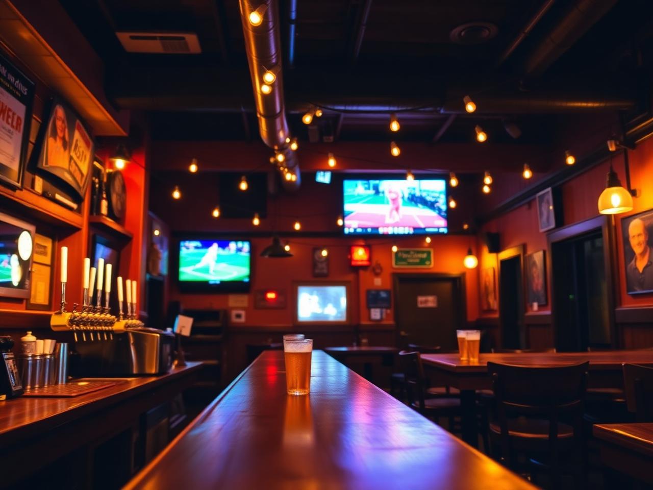 Neighborhood taproom bar with beers on tap